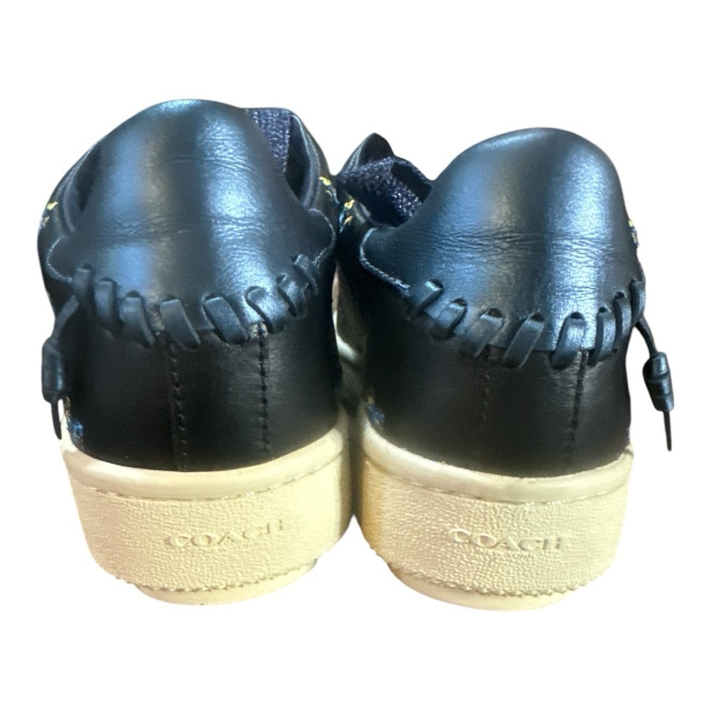 Coach Black Floral Embroidery Low Top Sneaker - Picture 4 of 6